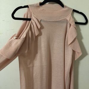 Blush Opened Shoulder Top